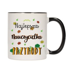 KUBEK KUBKI CZARNY ŚRODEK UCHO DLA NAUCZYCIELKA PRZYRODY PREZENT W569