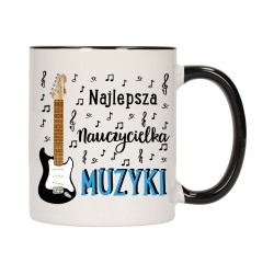 KUBEK KUBKI CZARNY ŚRODEK UCHO DLA NAUCZYCIELKA MUZYKI PREZENT W565