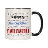 KUBEK KUBKI CZARNY ŚRODEK UCHO DLA NAJLEPSZA NAUCZYCIELKA MATEMATYKI W564