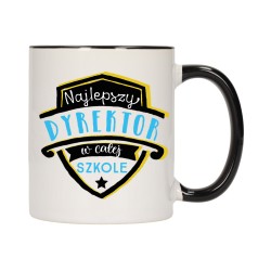 KUBEK KUBKI CZARNY ŚRODEK UCHO DLA NAJLEPSZY DYREKTOR PREZENT W458