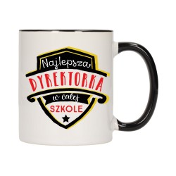 KUBEK KUBKI CZARNY ŚRODEK UCHO DLA NAJLEPSZA DYREKTORKA PREZENT W457