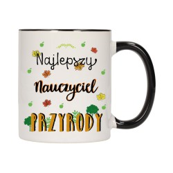 KUBEK KUBKI CZARNY ŚRODEK UCHO DLA NAJLEPSZY NAUCZYCIEL PRZYRODY W299