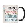 KUBEK KUBKI CZARNY ŚRODEK UCHO DLA NAJLEPSZY NAUCZYCIEL WF PREZENT W296