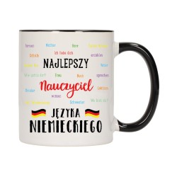 KUBEK KUBKI CZARNY ŚRODEK UCHO DLA NAJLEPSZY NAUCZYCIEL NIEMIECKIEGO W207