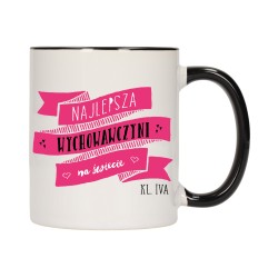 KUBEK KUBKI CZARNY ŚRODEK UCHO DLA NAJLEPSZA WYCHOWAWCZYNI SZKOŁA W205