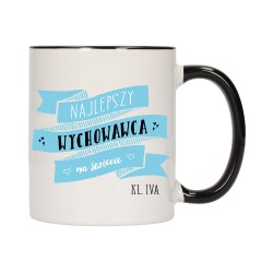 KUBEK KUBKI CZARNY ŚRODEK UCHO DLA NAJLEPSZY WYCHOWAWCA W204