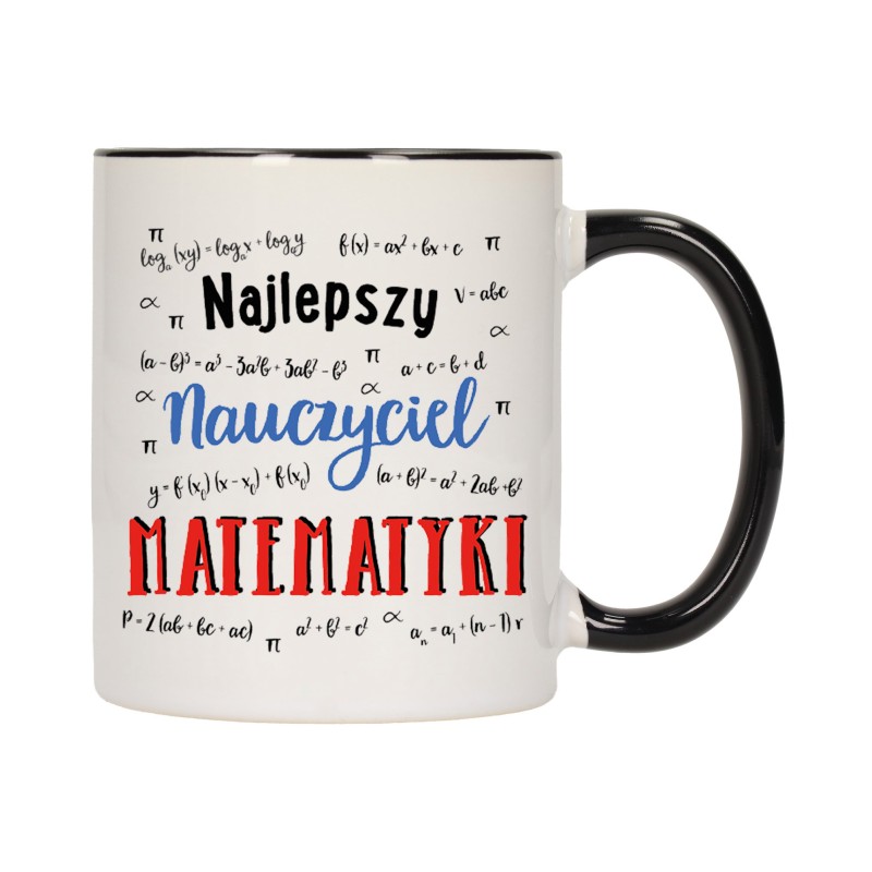 KUBEK KUBKI CZARNY ŚRODEK UCHO DLA NAJLEPSZY NAUCZYCIEL MATEMATYKI W201
