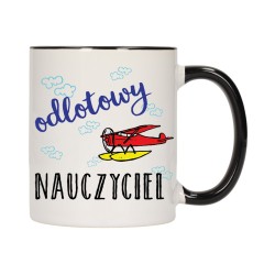 KUBEK KUBKI CZARNY ŚRODEK UCHO DLA ODLOTOWY NAUCZYCIEL SZKOŁA PREZENT W190