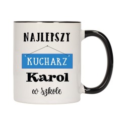 KUBEK KUBKI CZARNY ŚRODEK UCHO DLA NAJLEPSZY KUCHARZ PREZENT W633