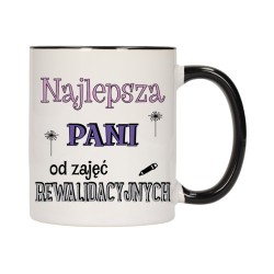 KUBEK KUBKI CZARNY ŚRODEK UCHO NAJLEPSZA PANI OD ZAJĘĆ REWALIDACYJNYCH W630