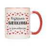 KUBEK KUBKI CZERWONY ŚRODEK UCHO DLA NAJLEPSZA ŚWIETLICZANKA PREZENT W581
