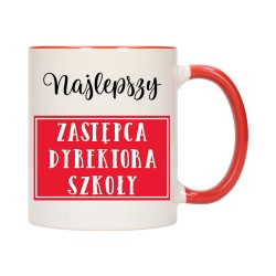 KUBEK KUBKI CZERWONY ŚRODEK UCHO DLA NAJLEPSZY ZASTĘPCA DYREKTORA W570
