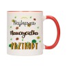 KUBEK KUBKI CZERWONY ŚRODEK UCHO DLA NAUCZYCIELKA PRZYRODY PREZENT W569