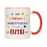KUBEK KUBKI CZERWONY ŚRODEK UCHO DLA NAJLEPSZA NAUCZYCIELKA FIZYKI W562