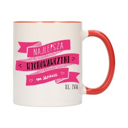 KUBEK KUBKI CZERWONY ŚRODEK UCHO DLA NAJLEPSZA WYCHOWAWCZYNI SZKOŁA W205