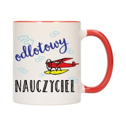 KUBEK CZERWONY ŚRODEK UCHO DLA ODLOTOWY NAUCZYCIEL SZKOŁA PREZENT W190