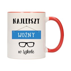 KUBEK KUBKI CZERWONY ŚRODEK UCHO DLA NAJLEPSZY WOŹNY W SZKOLE PREZENT W638