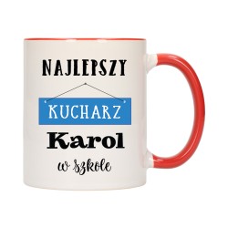 KUBEK KUBKI CZERWONY ŚRODEK UCHO DLA NAJLEPSZY KUCHARZ PREZENT W633