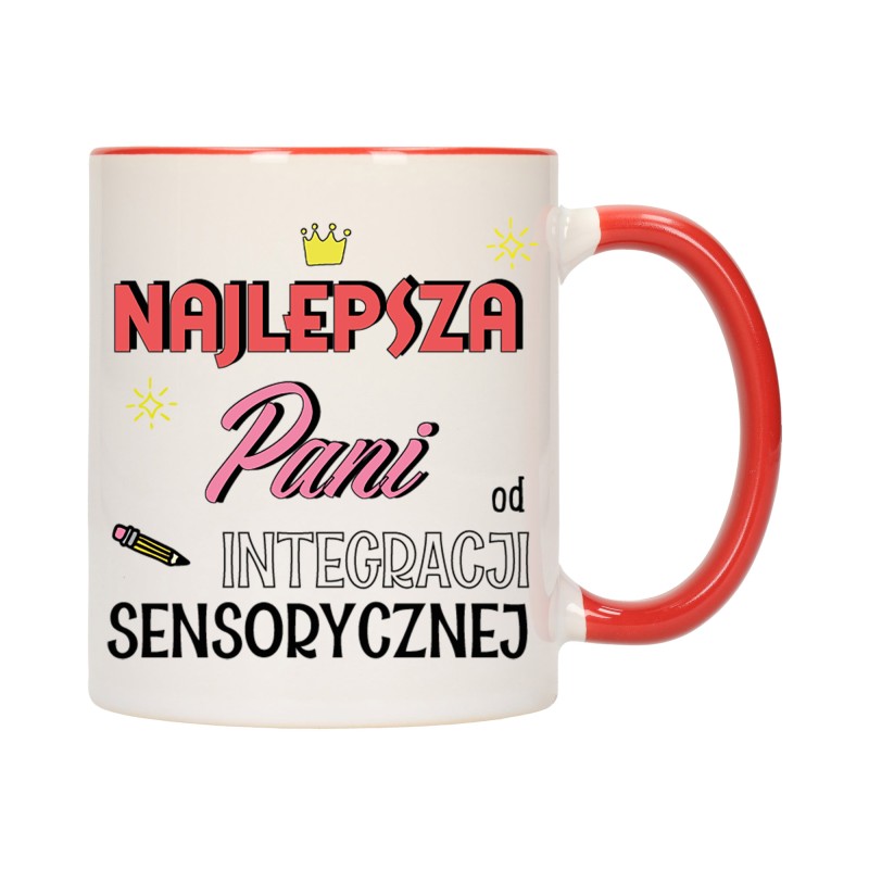 KUBEK CZERWONY ŚRODEK DLA NAJLEPSZA PANI OD INTEGRACJI SENSORYCZNEJ W629