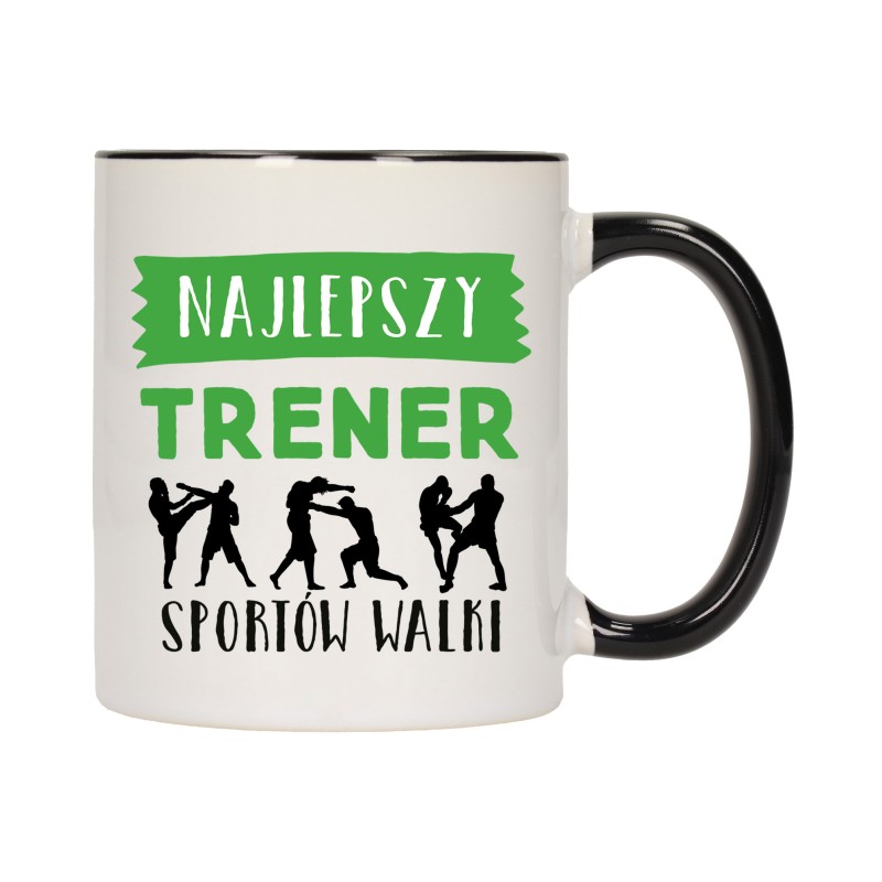 KUBEK KUBKI CZARNY ŚRODEK UCHO DLA NAJLEPSZY TRENER SPORTÓW WALKI W593