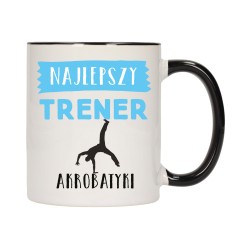 kubek czarny środek ucho dla najlepszy trener akrobatyki prezent w687