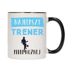 kubek czarny środek ucho dla najlepszy trener piłki nożnej prezent w684