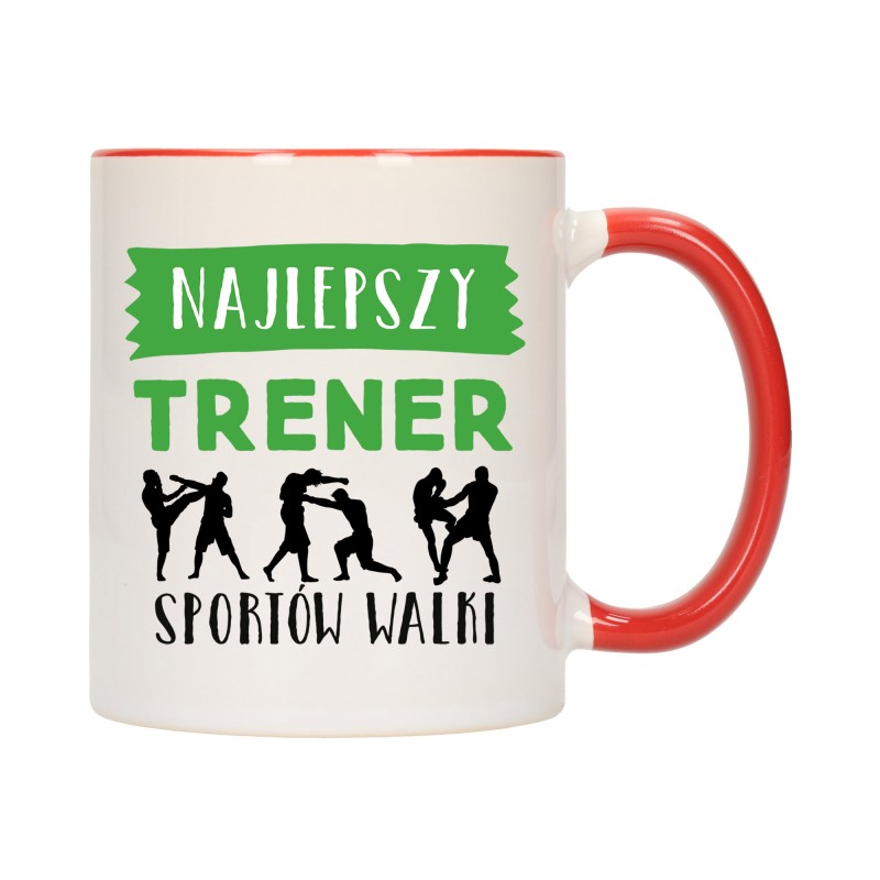 KUBEK KUBKI CZERWONY ŚRODEK UCHO DLA NAJLEPSZY TRENER SPORTÓW WALKI W593