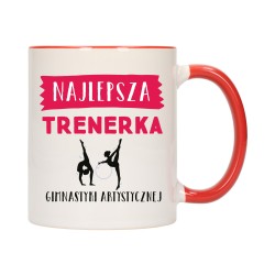 kubek czerwony środek ucho dla trenerka gimnastyki artystycznej w685
