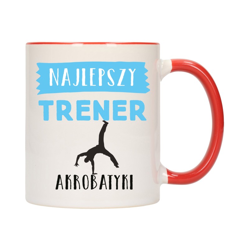 kubek czerwony środek ucho dla najlepszy trener akrobatyki prezent w687