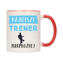 kubek czerwony środek ucho dla najlepszy trener piłki nożnej prezent w684