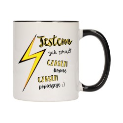 KUBEK KUBKI CZARNY ŚRODEK UCHO ŚMIESZNY ZABAWNY NAPIS PREZENT W509