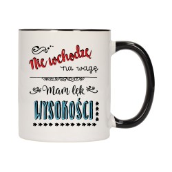 KUBEK KUBKI CZARNY ŚRODEK UCHO ŚMIESZNY ZABAWNY NAPIS PREZENT W493