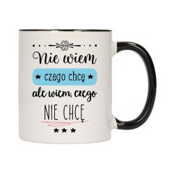 KUBEK KUBKI CZARNY ŚRODEK UCHO ŚMIESZNY ZABAWNY NAPIS PREZENT W489