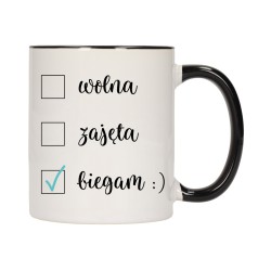 KUBEK KUBKI CZARNY ŚRODEK UCHO ŚMIESZNY ZABAWNY NAPIS PREZENT W467