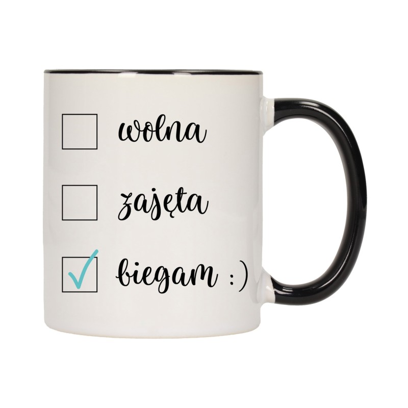 KUBEK KUBKI CZARNY ŚRODEK UCHO ŚMIESZNY ZABAWNY NAPIS PREZENT W467