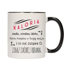 KUBEK KUBKI CZARNY ŚRODEK UCHO ŚMIESZNY ZABAWNY NAPIS PREZENT W400