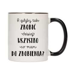 KUBEK KUBKI CZARNY ŚRODEK UCHO ŚMIESZNY ZABAWNY NAPIS PREZENT W262