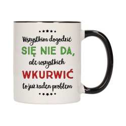 KUBEK KUBKI CZARNY ŚRODEK UCHO ŚMIESZNY ZABAWNY NAPIS PREZENT W282