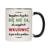 KUBEK KUBKI CZARNY ŚRODEK UCHO ŚMIESZNY ZABAWNY NAPIS PREZENT W282