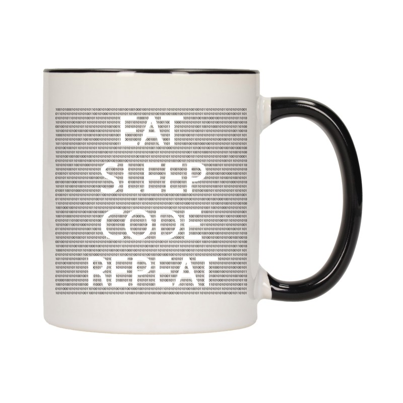 KUBEK KUBKI CZARNY ŚRODEK UCHO ŚMIESZNY ZABAWNY NAPIS PREZENT W266