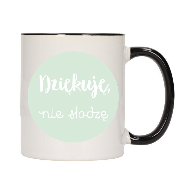 KUBEK KUBKI CZARNY ŚRODEK UCHO ŚMIESZNY ZABAWNY NAPIS PREZENT W265