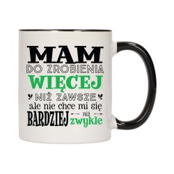 KUBEK KUBKI CZARNY ŚRODEK UCHO ŚMIESZNY ZABAWNY NAPIS PREZENT W625