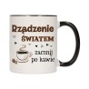 KUBEK KUBKI CZARNY ŚRODEK UCHO ŚMIESZNY ZABAWNY NAPIS PREZENT W624