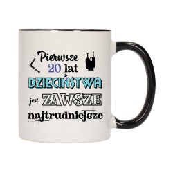 KUBEK KUBKI CZARNY ŚRODEK UCHO ŚMIESZNY ZABAWNY NAPIS PREZENT W607