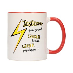 KUBEK KUBKI CZERWONY ŚRODEK UCHO ŚMIESZNY ZABAWNY NAPIS PREZENT W509
