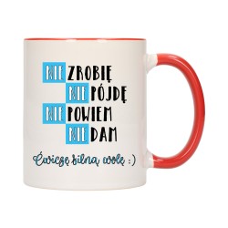 KUBEK KUBKI CZERWONY ŚRODEK UCHO ŚMIESZNY ZABAWNY NAPIS PREZENT W495