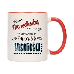 KUBEK KUBKI CZERWONY ŚRODEK UCHO ŚMIESZNY ZABAWNY NAPIS PREZENT W493