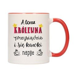 KUBEK KUBKI CZERWONY ŚRODEK UCHO ŚMIESZNY ZABAWNY NAPIS PREZENT W444