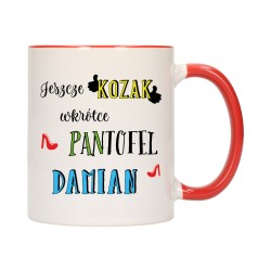 KUBEK KUBKI CZERWONY ŚRODEK UCHO ŚMIESZNY ZABAWNY NAPIS PREZENT W443