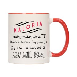 KUBEK KUBKI CZERWONY ŚRODEK UCHO ŚMIESZNY ZABAWNY NAPIS PREZENT W400